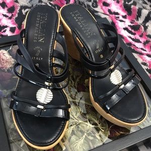 Italian shoemakers wedge heel women size 8